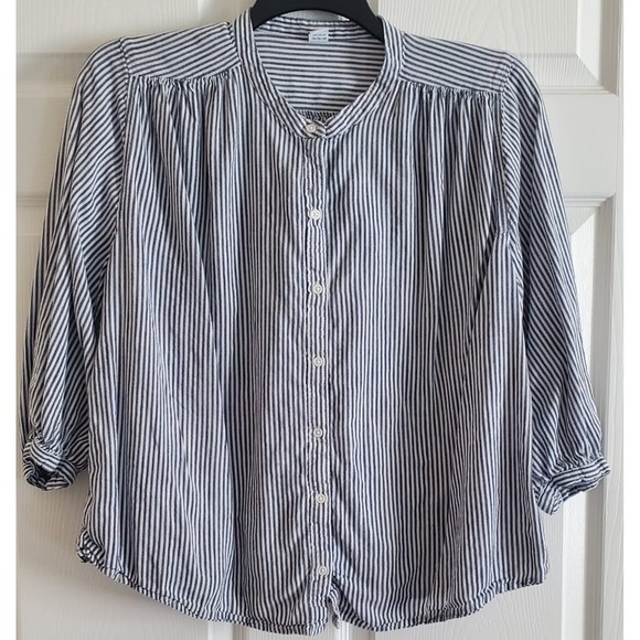 Old Navy Tops - Old Navy Stripes + 3/4 Sleeve Button Shirt for Woman. Size L